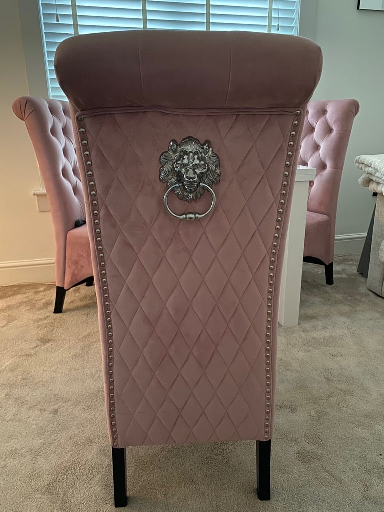 4 pink knocker back chairs for sale 