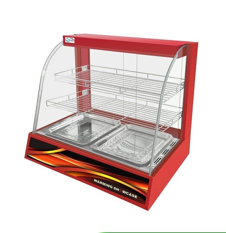 NEW RED COMMERCIAL PIE WARMING HOT FOOD CABINET DISPLAY