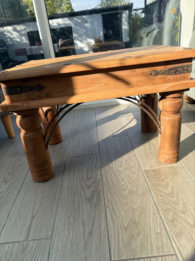 Two Indian Mahogany Solid Wood Coffee Tables 