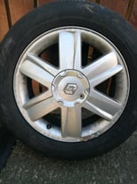 Car alloy wheel with tyre. 