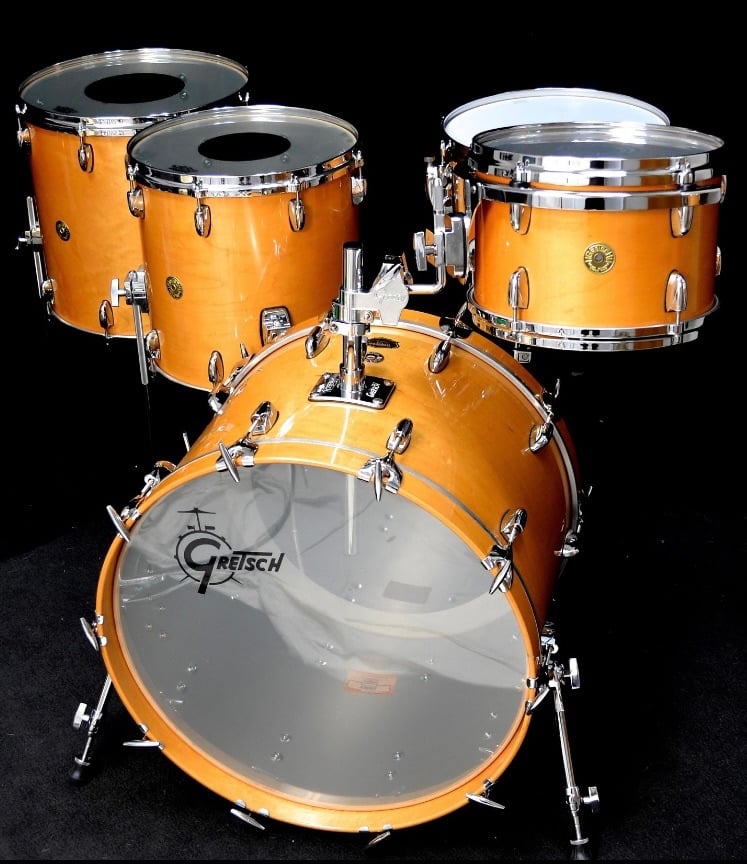 Gretsch USA Custom Drums 125th anniversary kit with additional drums added.