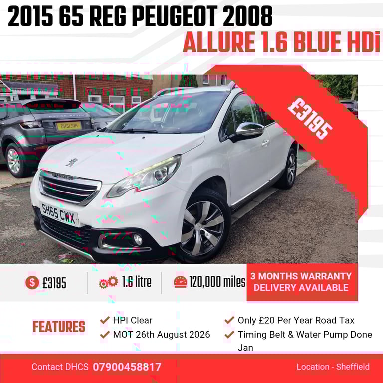 2015 Peugeot 2008 1.6 BlueHDi 100 Allure 5dr HATCHBACK Diesel Manual