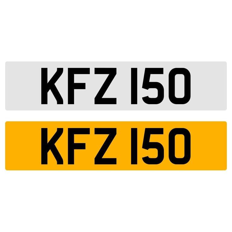 image for KFZ 150 NUMBER PLATE REGISTRATION NUMBERPLATE CHERISHED DATELESS NORTHERN IRISH NI