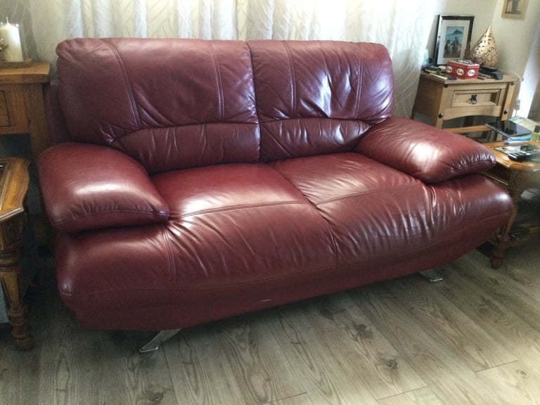 Leather settee