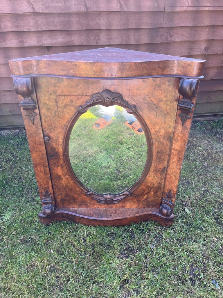 image for Antique Burr walnut corner cabinet