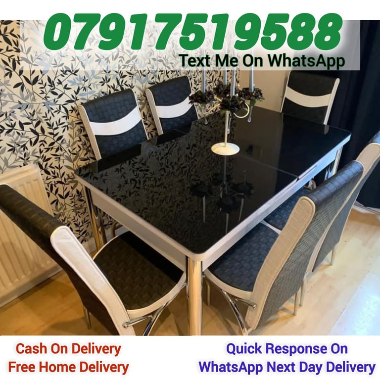 Dining table with 4 and 6 chairs Free Delivery