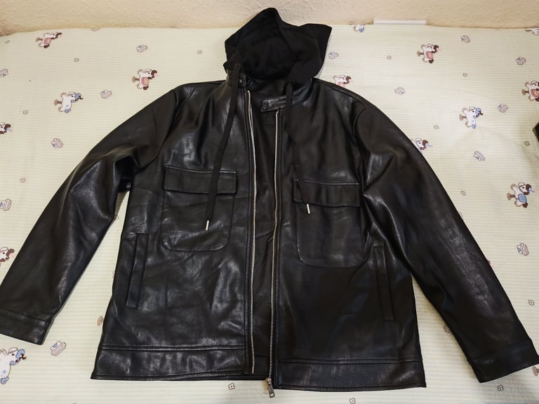 very handsome male leather jacket