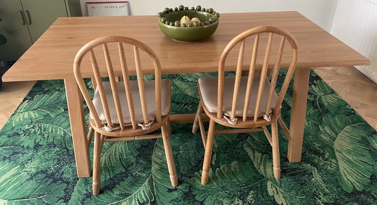 Large Oak Dining Table, seats 6-7 people