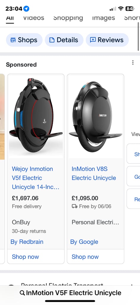 image for Inmotion V5F Electric Unicycle