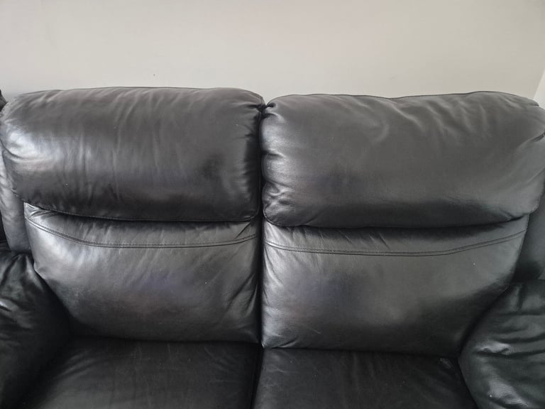 image for Two seater leather reclining sofa