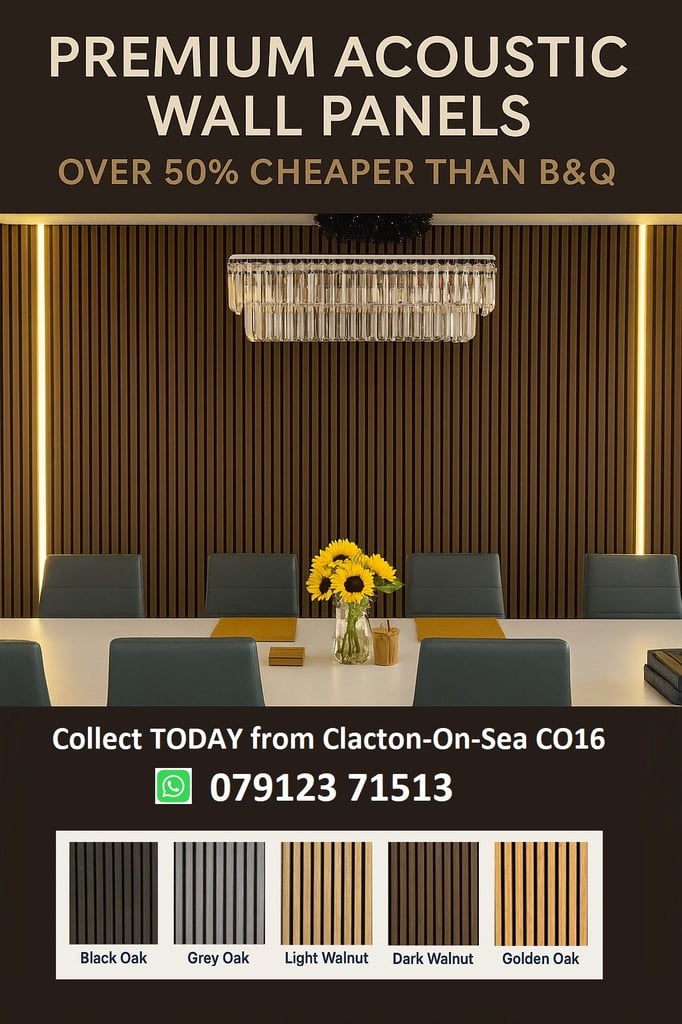 Premium Acoustic Wall Panels - RRP £80 - Collect TODAY from Clacton-On-Sea