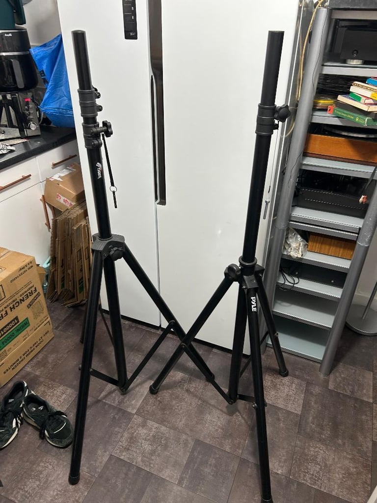 image for 2 x Tripod speaker stands 38mm poles