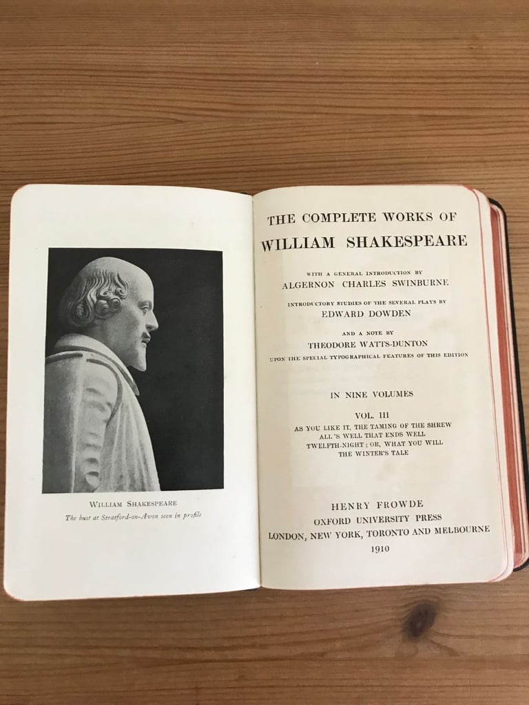 REDUCED NOW £10 The Works of Shakespeare Volume 3 Published Oxford University Press 1910