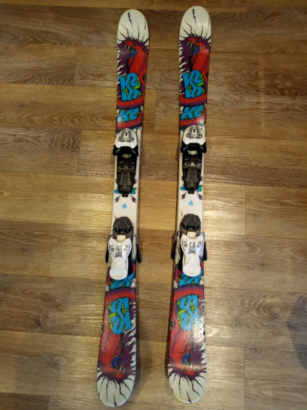 Junior K2 Skis, with bindings. 