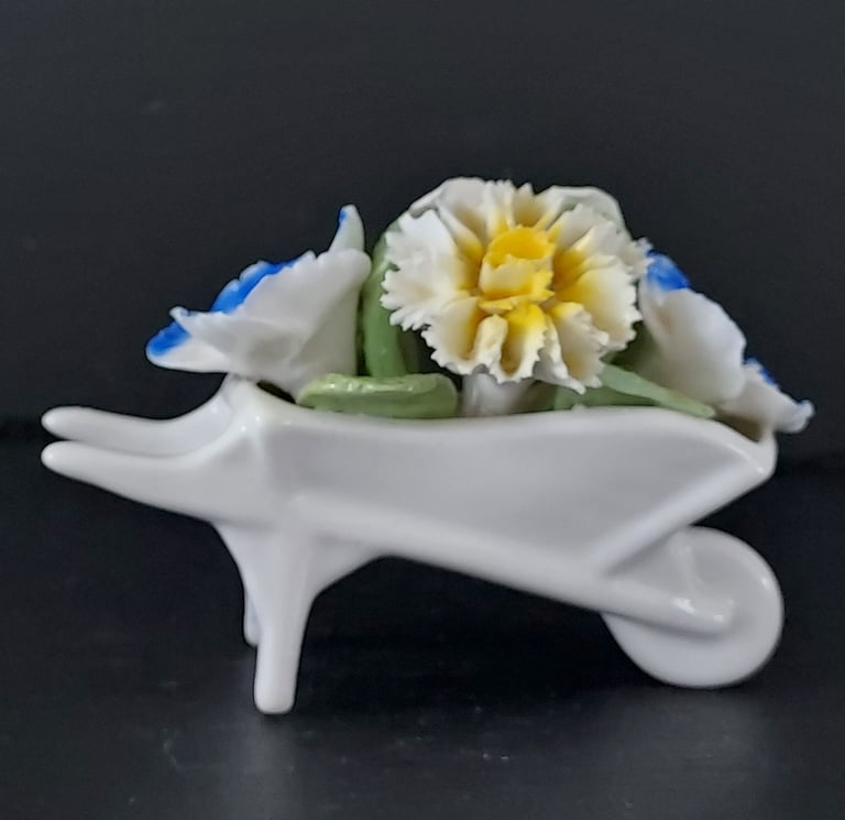 Vintage Royale Stratford Fine Bone China Floral Bouquet in Wheelbarrow
