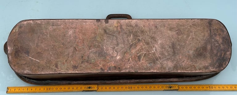 ANTIQUE FRENCH COPPER FISH KETTLE, PAN, JARDINIERE, PLANTER, 58cm long 4kg - 1900s - WILL POST!
