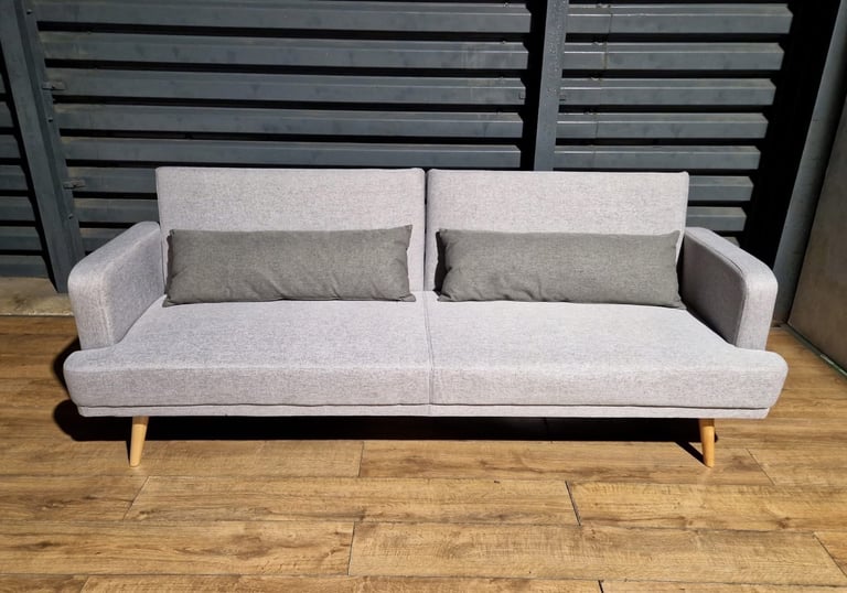 Barely Used Fabric 3 Seater Clic Clack Sofa Bed