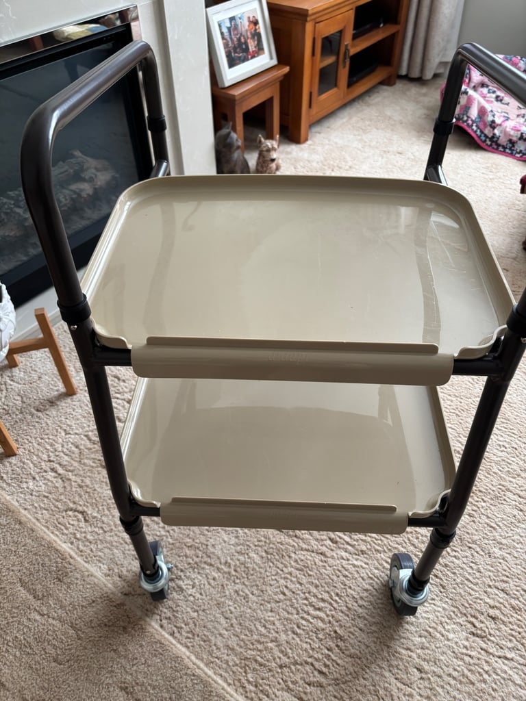 Mobility aid - Wheeled trolley with two trays. Excellent condition 