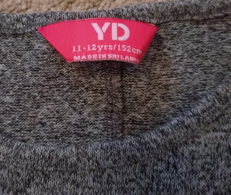 Girls Grey "Don't Be Afraid To Dream Big" Long  Sleeved Top 11-12 Years