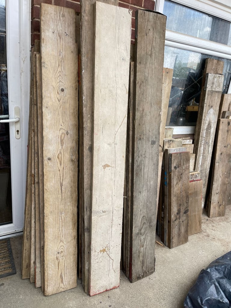 8ft Reclaimed Scaffold Boards – Rustic Timber, Ideal for DIY & Furniture