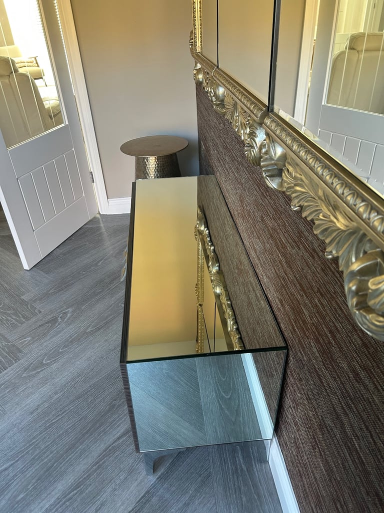 Pair of mirrored TV unit /sideboards (front panel gloss)