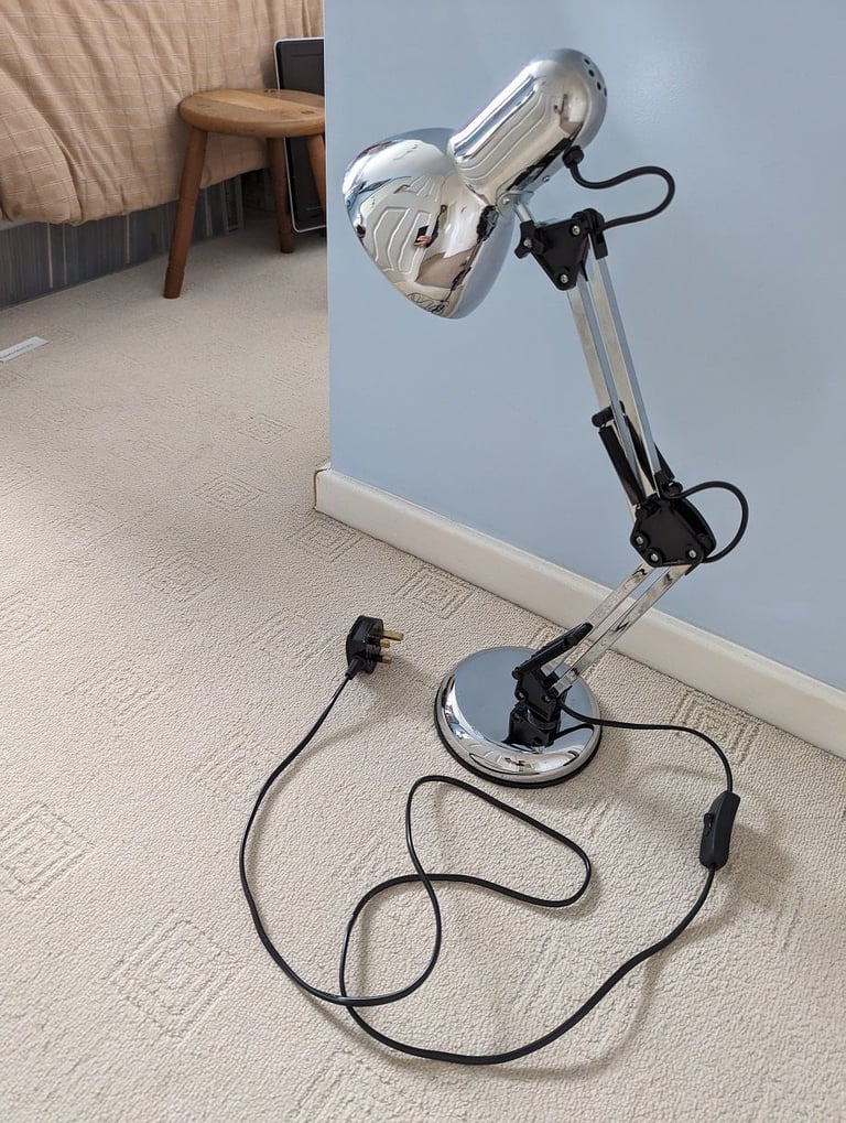 image for Smoked Chrome Anglepoise Desk Lamp - Pivot Springs- Multi-Adjust