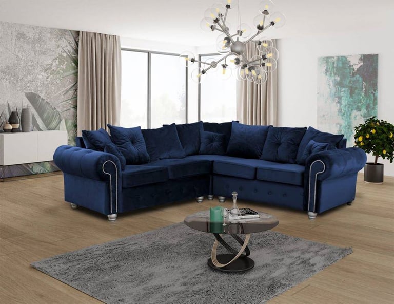 image for 👍🌹Luxuries brand new 3 seater corner sofa 2 seater velvet sofa
