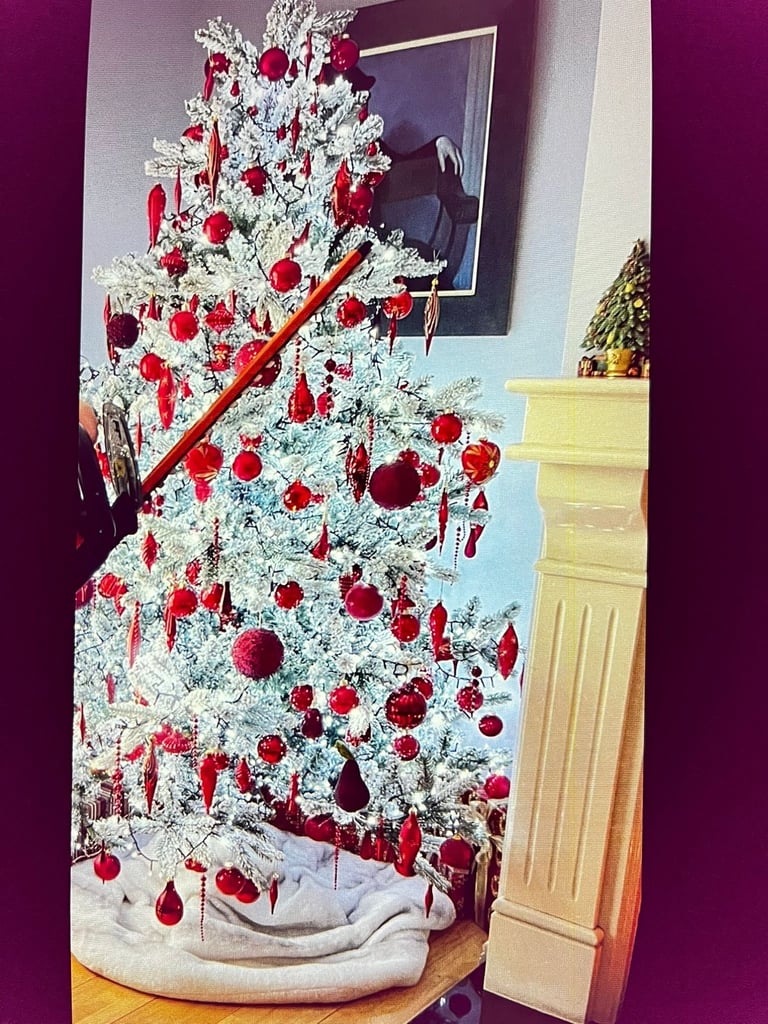 7ft pre lit Snowy Grand Fir tree