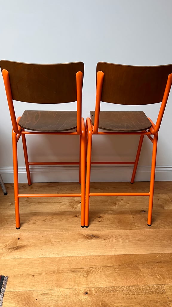 Pair of industrial style bar stools
