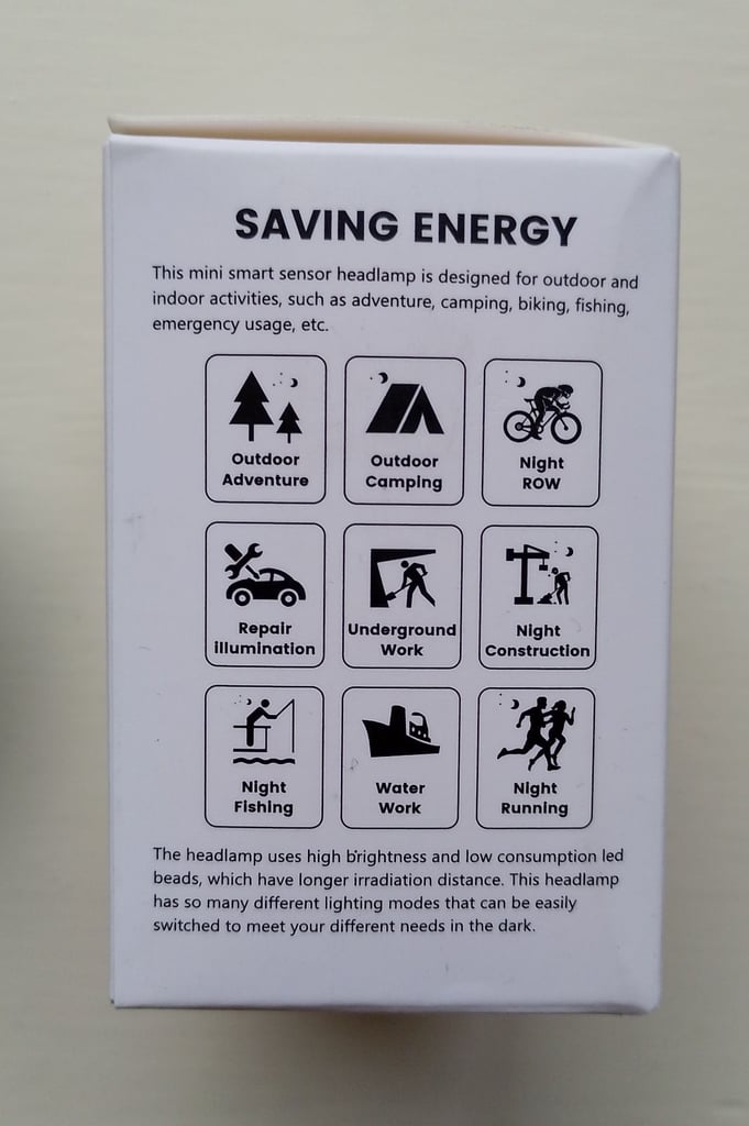 NEW Rechargeable Head Torch, Sensor, 6 Light Modes, Adjustable Angle Tasklight, Camping Fishing