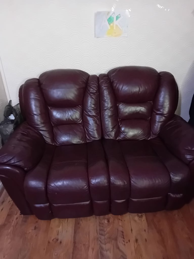 Two Seater Leather Recliner Sofa