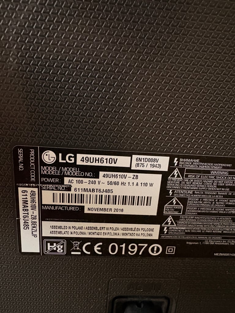 LG TV 49inch 