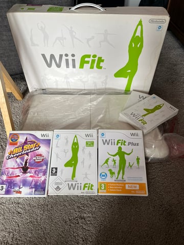 Wii fit and Wii fit plus and cheerleading game balance board in