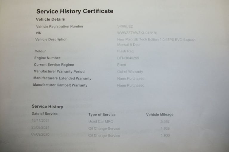 Volkswagen Polo 1.0 SE TECH EDITION EVO Petrol