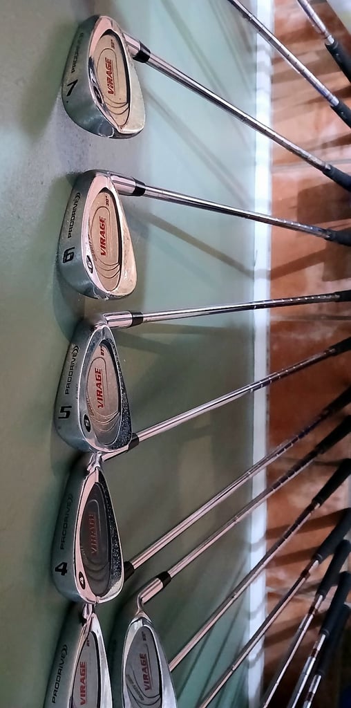 Right Hand Golf Set with bag, trolleys, balls and accessories,  Excellent condition