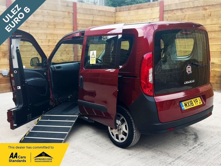 2018 Fiat Doblo 4 Seat Side Entry Ride Up Front Wheelchair Accessible Disabled Access Vehic MPV P...