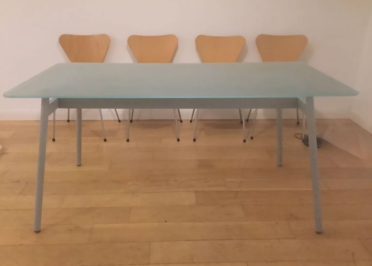 image for Large Dining Room Tempured Glass Table Tempered Glass Top Table. 