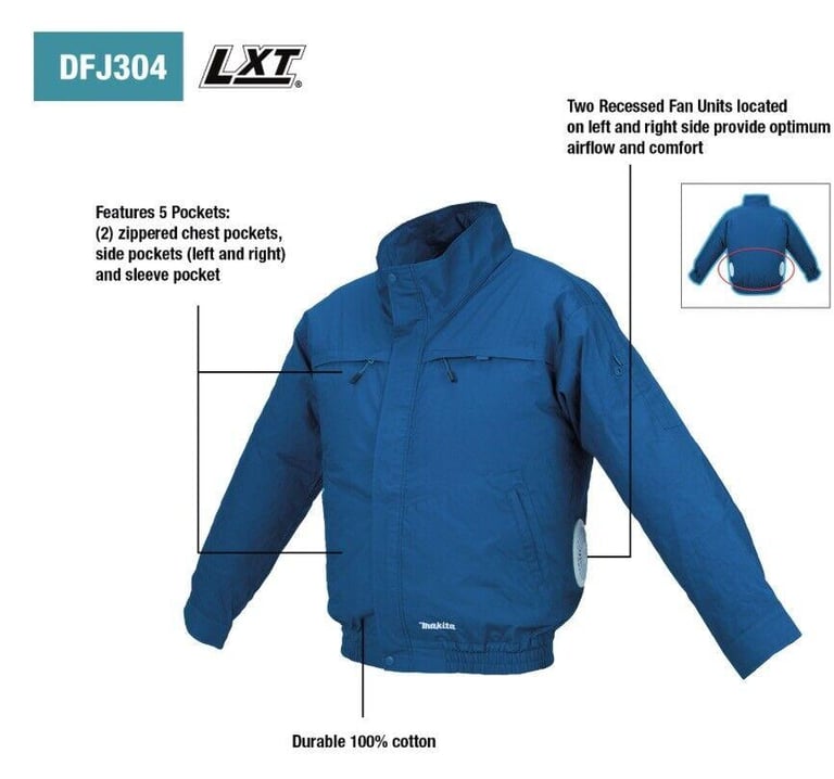 MAKITA DFJ04ZL LXT Li-ION COTTON FAN JACKET - LARGE | in West Ealing,  London | Gumtree