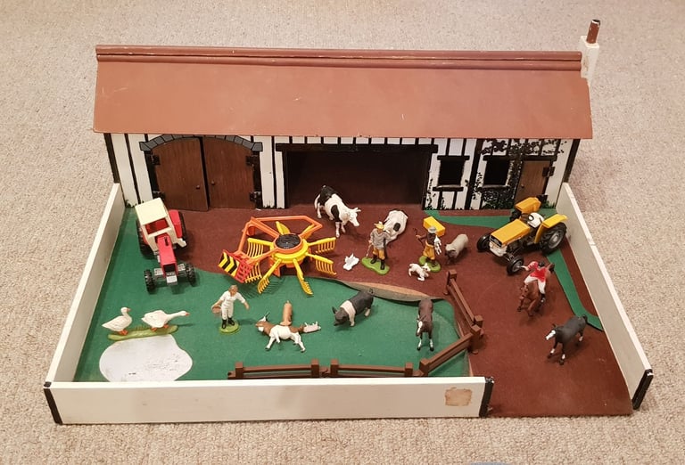 Vintage, Handcrafted Toy Farm