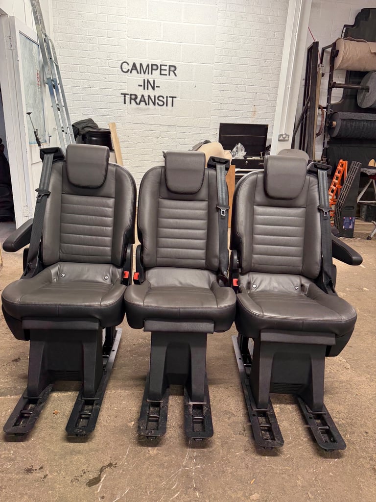 FORD TRANSIT TOURNEO CUSTOM REMOVABLE FOLDABLE SEATS 3 LEATHER rear van seats t5 T6 Vito vivaro 