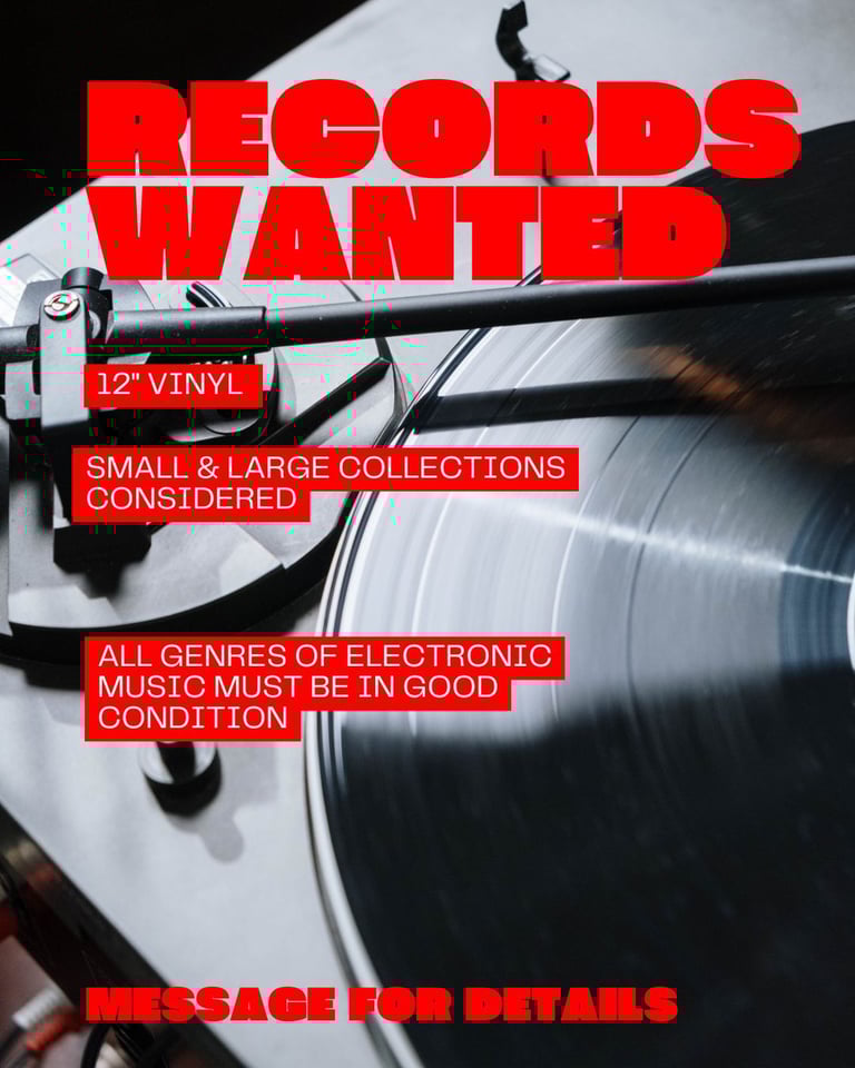 image for Wanted Vinyl Records Large or small collections of electronic music 