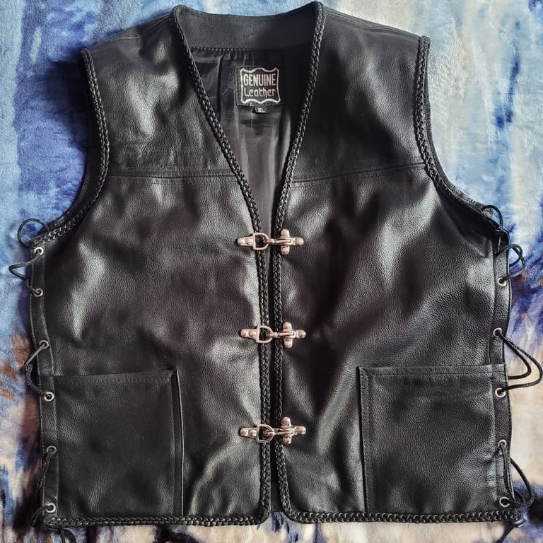 image for Genuine motorbike Leather waistcoat 