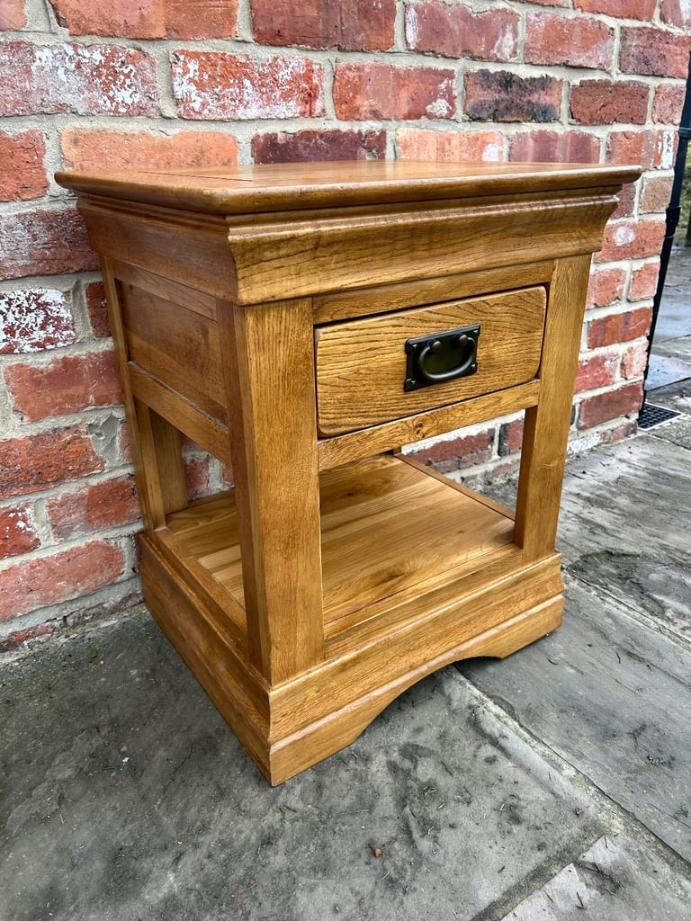 Rustic Solid Oak Side Table - Excellent Condition 