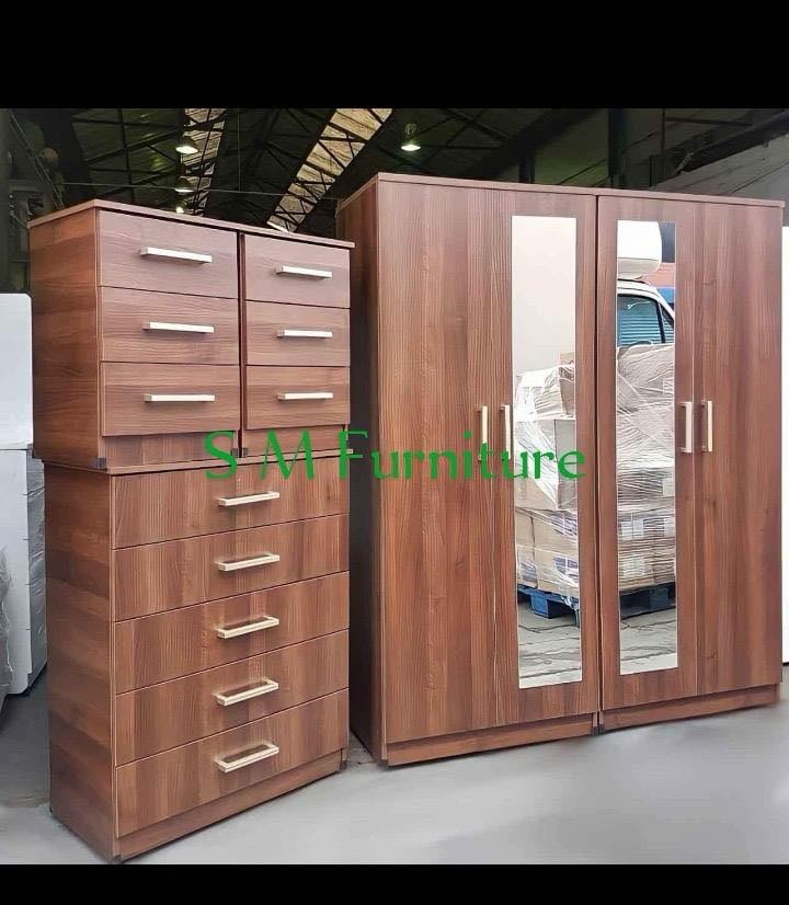 Modern Bedroom Furniture. Bedroom Suit Includes Bedside Tables, Chest of Drawers and Wardrobes