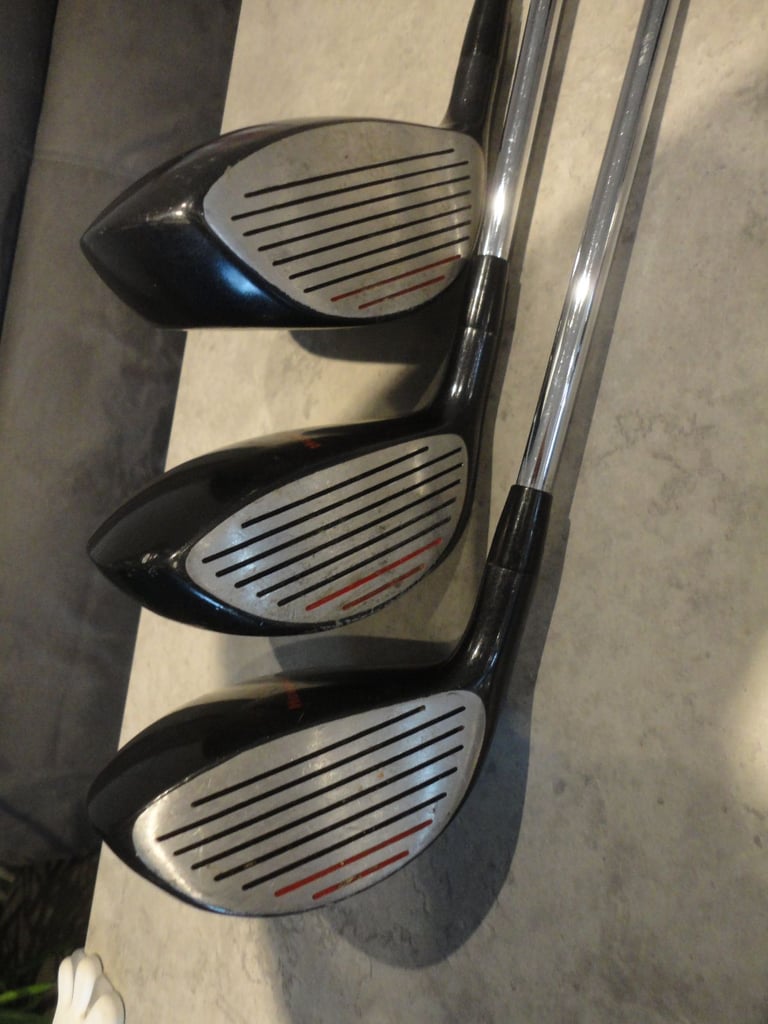 Various golf clubs, various prices, sets, irons, taylormade, macgregor, howson etc