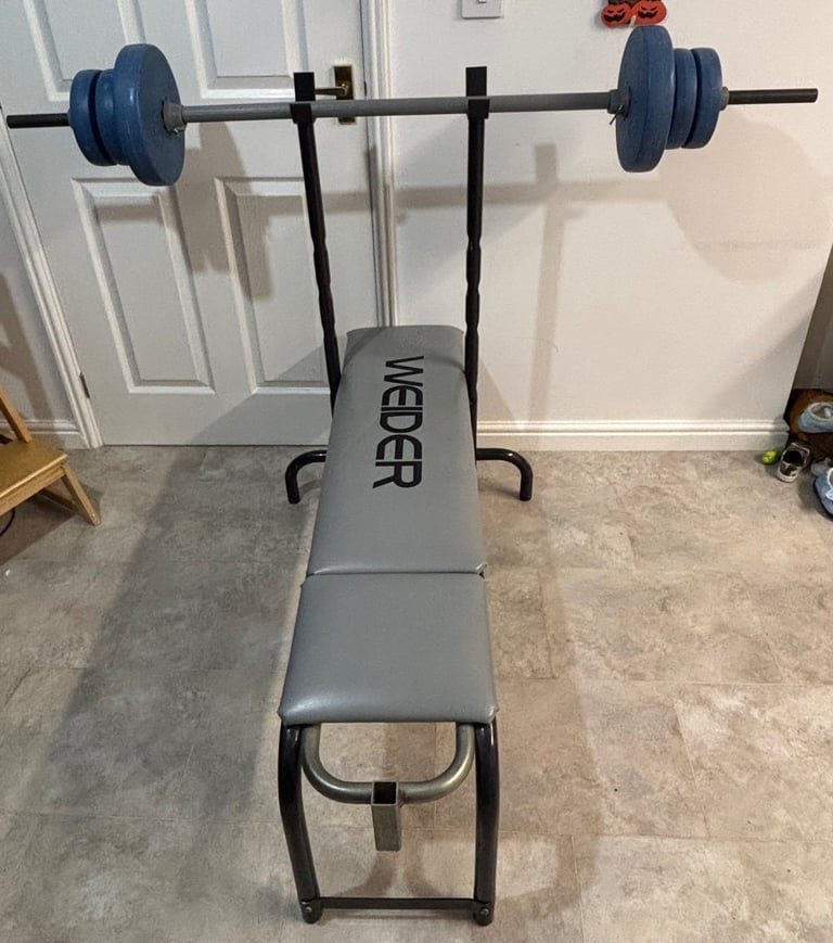 image for WELDER Weightlifting bench and weight set! 