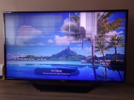 LG 49 inch TV set Ultra 4K HD Model 49UH62 Broken Screen Panel but fully operating