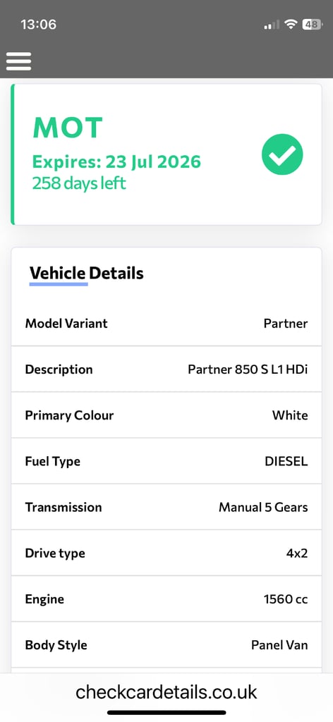 Peugeot, PARTNER, Panel Van, 2014, Manual, 1560 (cc)