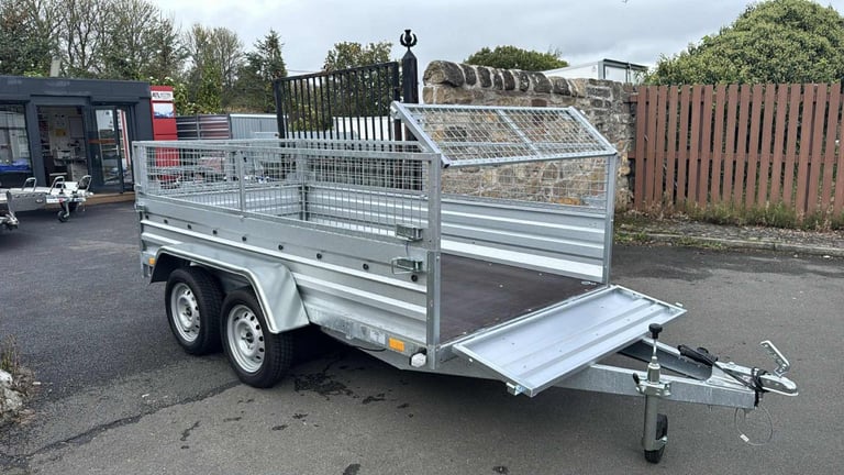 BRAND NEW 10FT x 5FT TWIN AXLE NIEWIADOW TRAILER WITH 40CM MESH 750KG