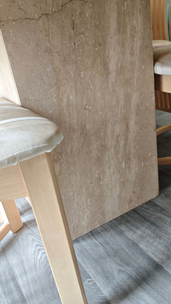 Dining table and Chairs solid Marble Xmas Dinner Party Family fun Smoke free home furniture 